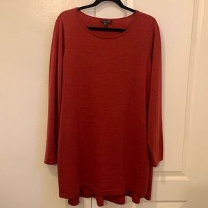 Eileen Fisher Crew Neck Tunic Merino Wool Size LG